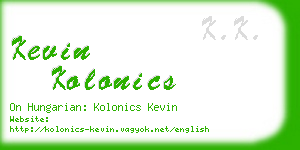 kevin kolonics business card